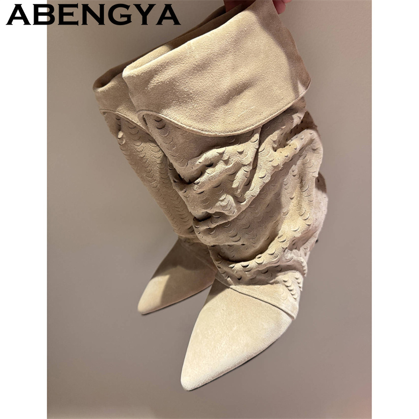 Ethnic And Fashion - Damskie botki do połowy łydki, nowe