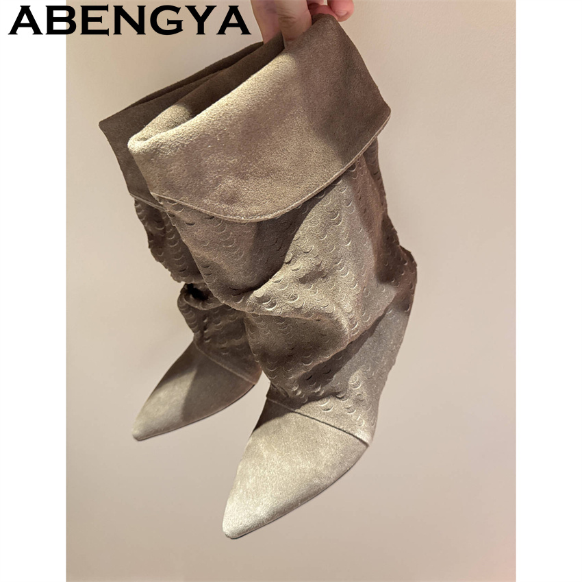 Damskie botki do połowy łydki, – Ethnic And Fashion recenzja i cena