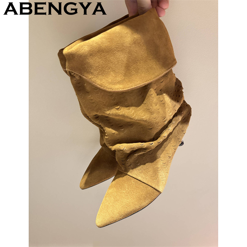 Damskie botki do połowy łydki, – Ethnic And Fashion recenzja i cena