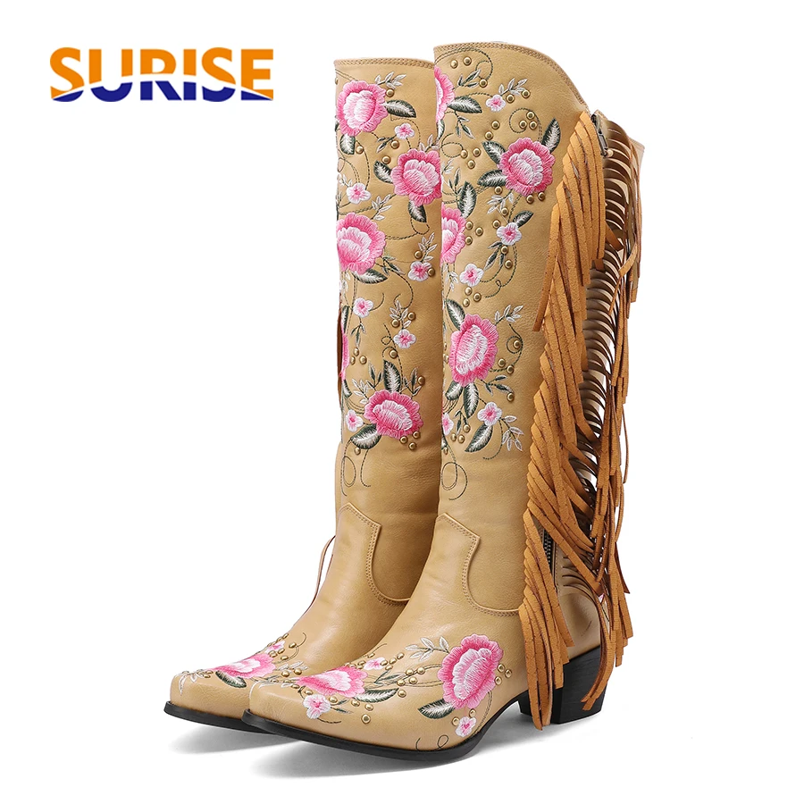 Moda Haft Kwiat Zachodnie buty – Ethnic And Fashion recenzja i cena